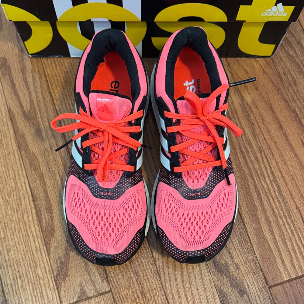 Adidas Energy Boost Neon Pink, Black & White Sneakers